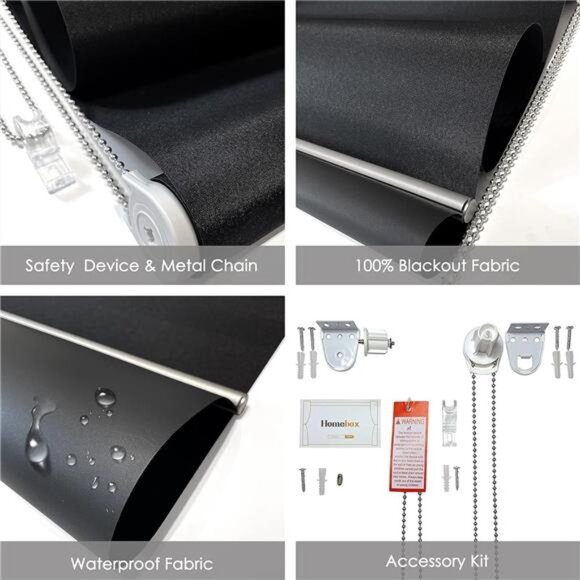 100% Blackout Roller Window Shades, Window Blinds with Thermal Insulated - Picture 3 of 7